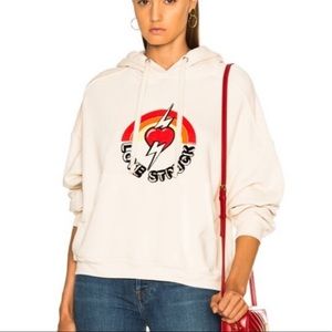 Redone Lovestruck Vintage White Hoodie Sweatshirt